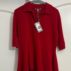 Neiman Marcus Red Polo Top